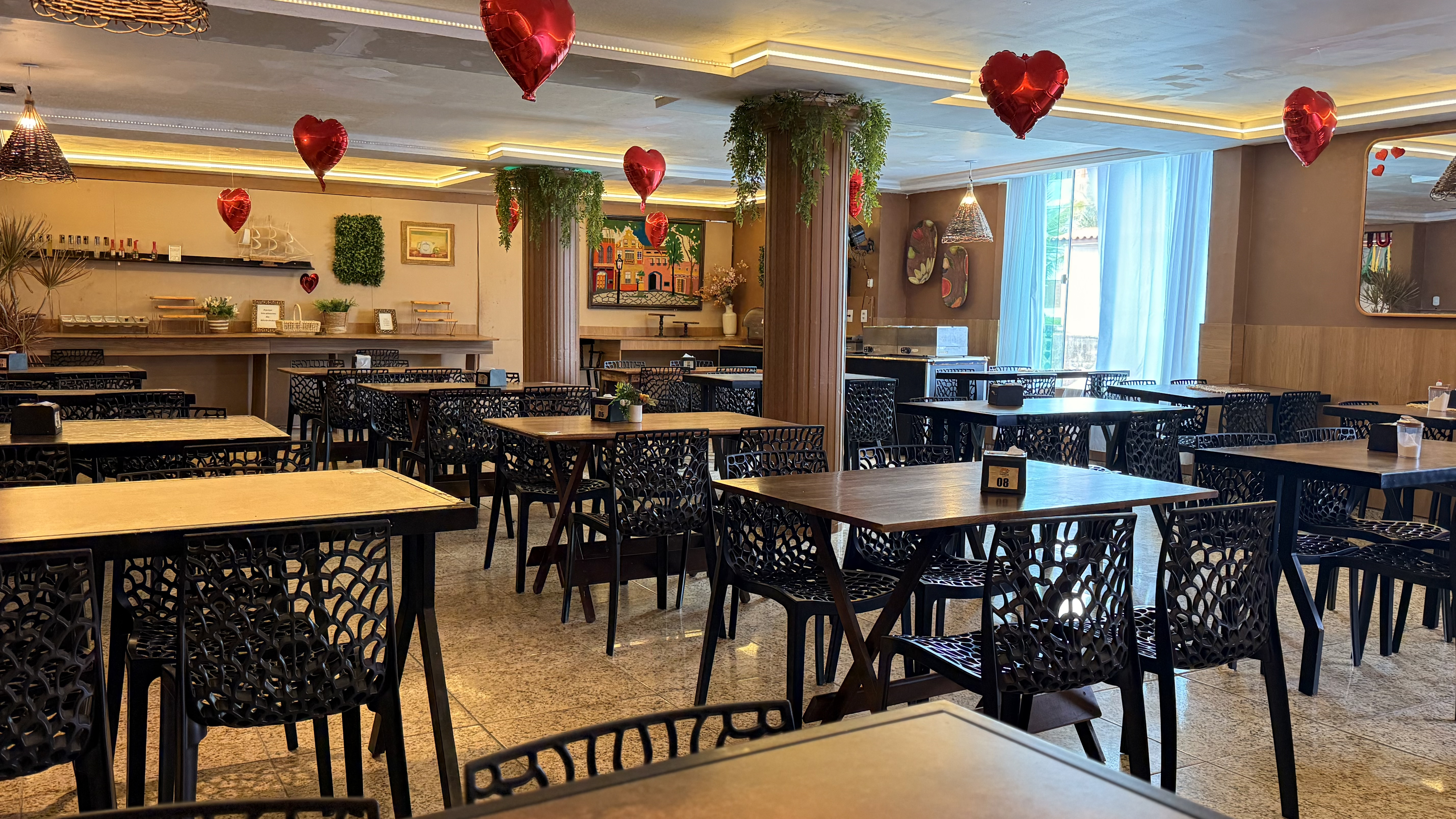 Ambiente do restaurante da pousada